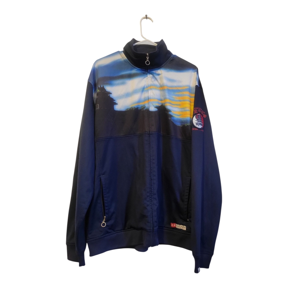 Phat Farm Blue and Yellow Graphic Jacket